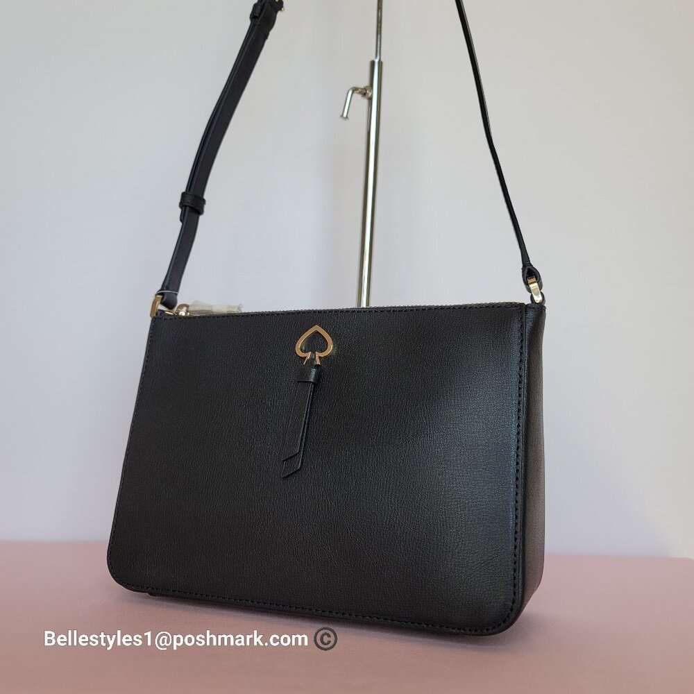 KATE SPADE Adel Small Top-zip Leather Crossbody Bag- Black Color ⭐🎈 - Picture 4 of 16
